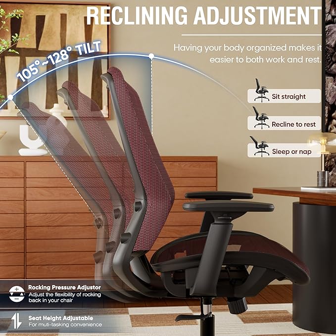 ELABEST Mesh Office Chair, Ergonomic Computer Desk Chair, Sturdy Task Chair-
