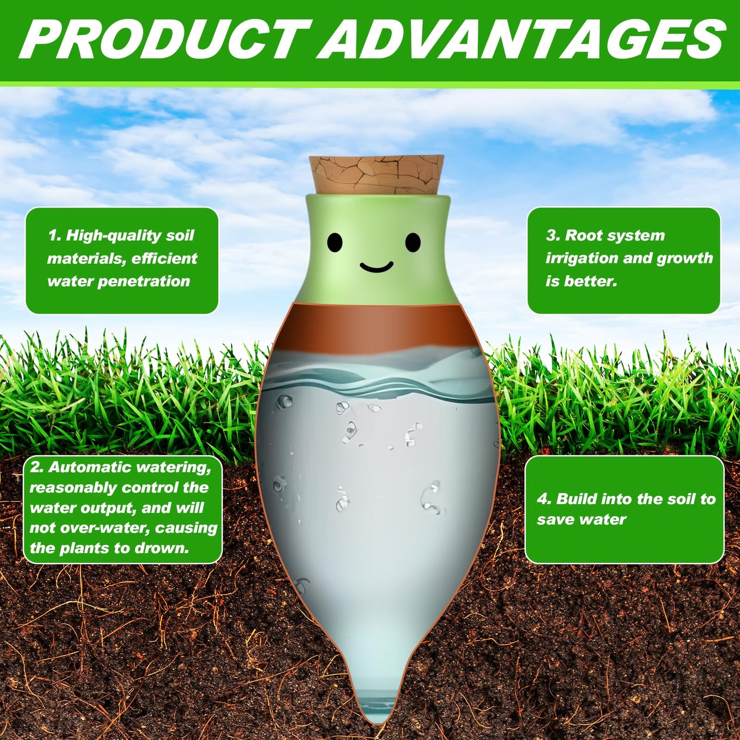 LemonRoad 4 Pcs Self Watering Terracotta Globes 11.5oz Large Ollas Plant Watering Globes Planter Insert Spike Pot Clay Planter Irrigation Device for Outdoor Indoor Easy to Refill Plant Lover Gift