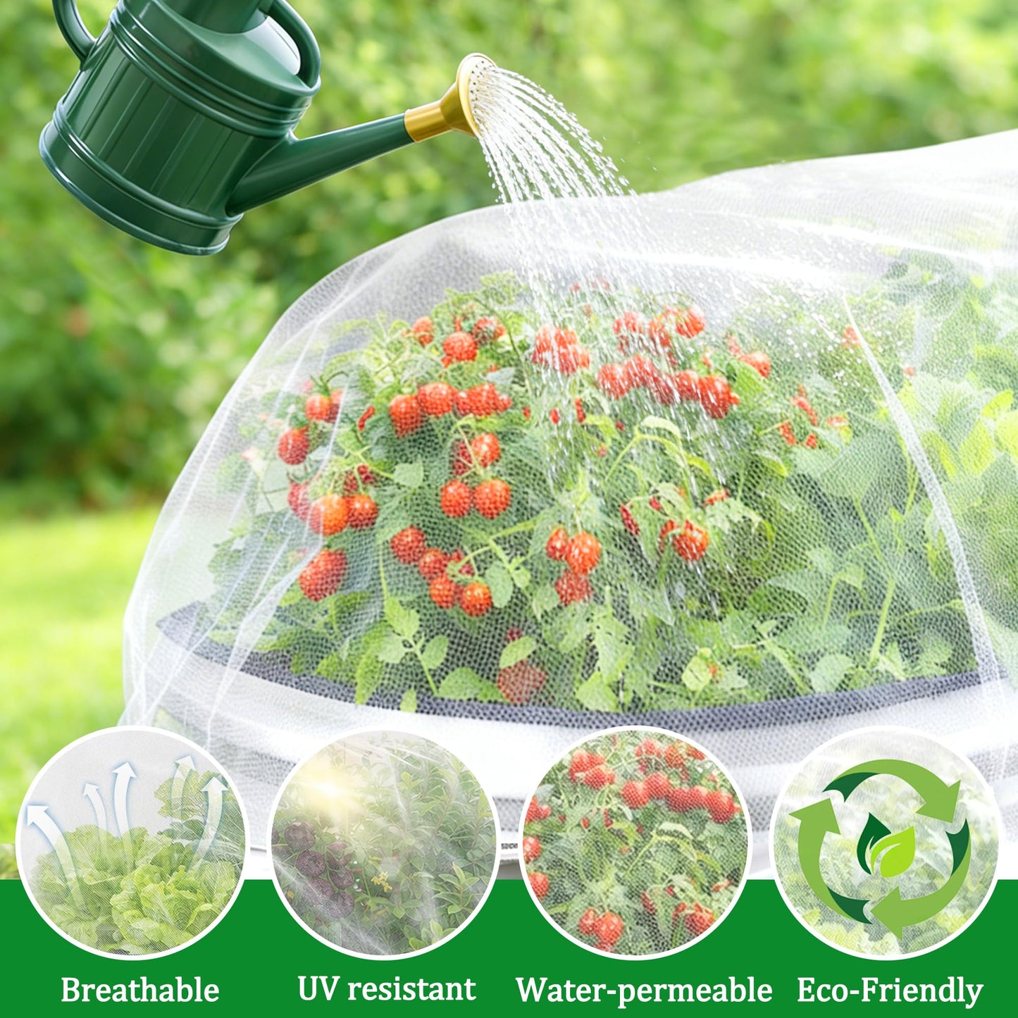 2 Pack Garden Netting for Raised Beds, 4 x 2 Ft Raised Bed Plant Covers for Garden Protection, Fine Mesh Bird Netting Pest Barrier Screen with Drawstring for Protecting Vegetables Fruits Crops