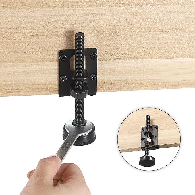 OwnMy 4 Packs Adjustable Furniture Leveling Feets L Shaped Furniture Levelers