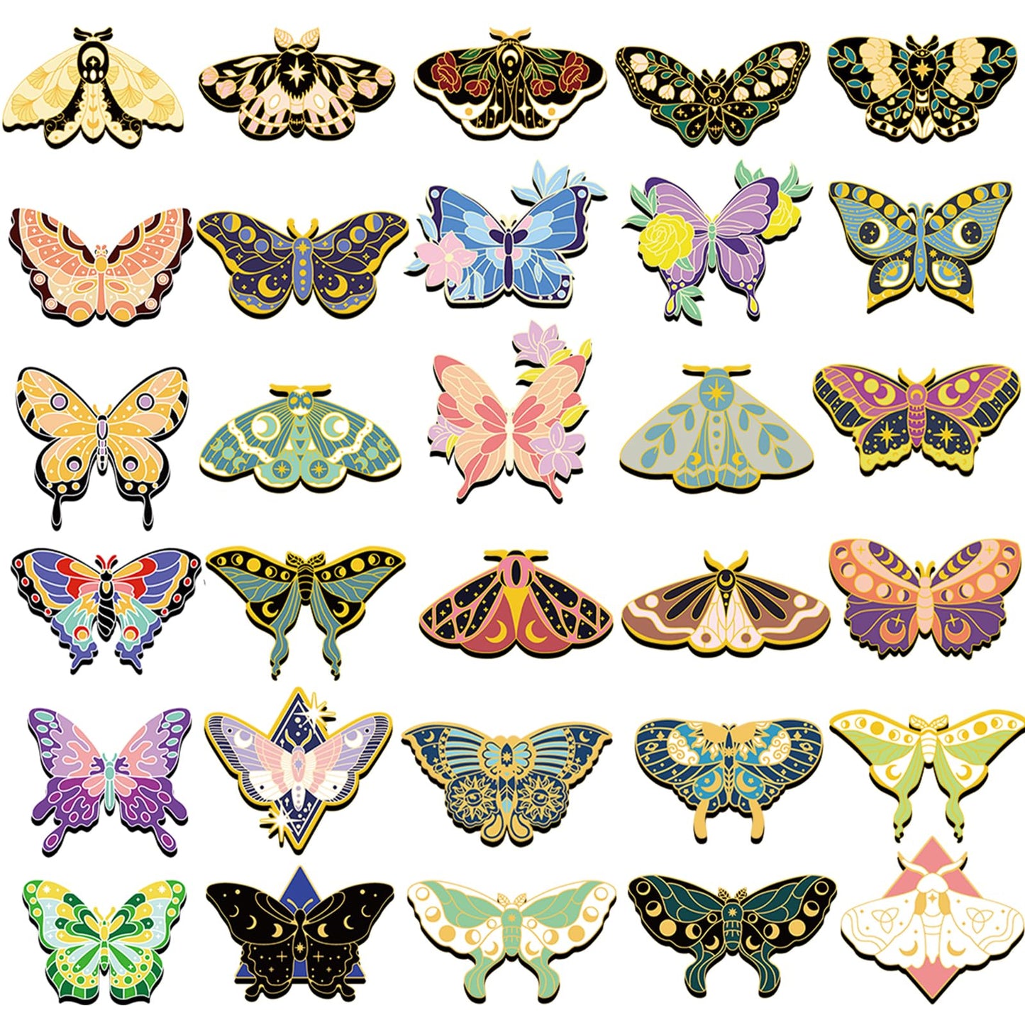 Ireer 60 Pcs Butterfly Magnetic Bookmarks Magnet Butterfly Shape Page Markers Cute Bookmarks Foldable Page Clip for Reading Office Gifts Supplies, 30 Styles