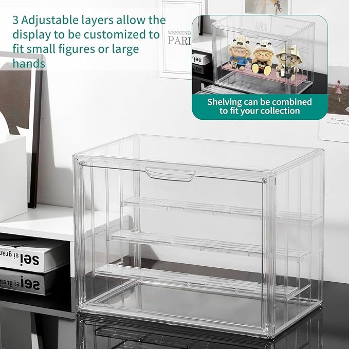 Attelite Acrylic Display Case, Upgrade 4 Tiers Clear Display Case