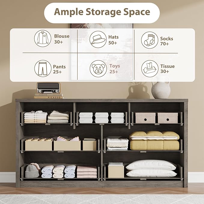GarveeHome 7 Drawer Dresser for Bedroom, Wide Modern Chest of Drawers, Large