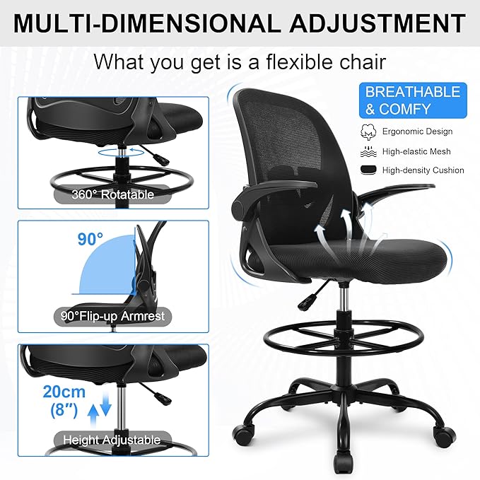 Primy Drafting Chair Tall Office Chair