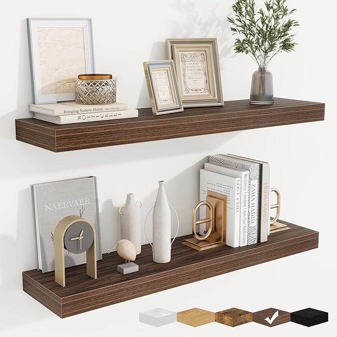 fuqing Floating Shelves for Wall, Wall Mounted Wood Floating Shelf