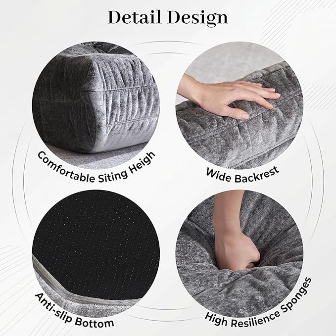 Bean Bag Chair, 3 Seater Fireside Chair, Giant Bean Bag Chairs