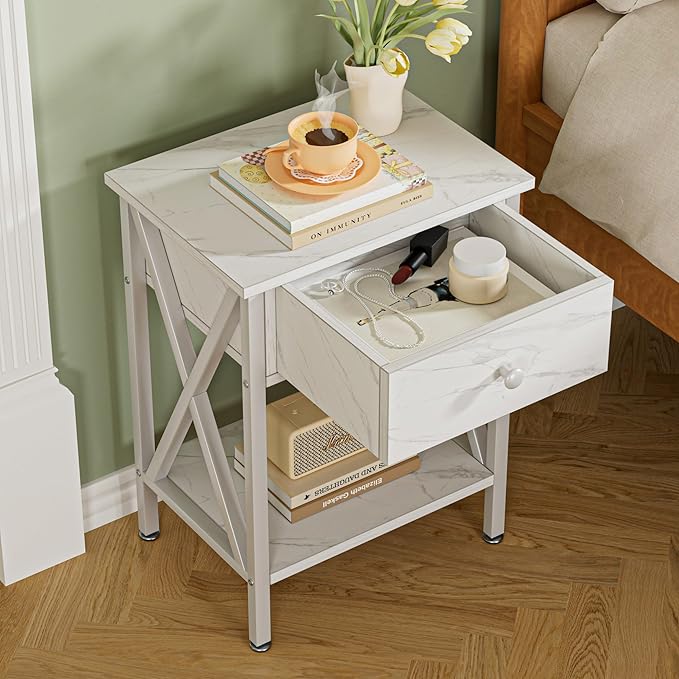 VECELO Nightstands Set of 2, Modern Bedside End Tables, Night Stands