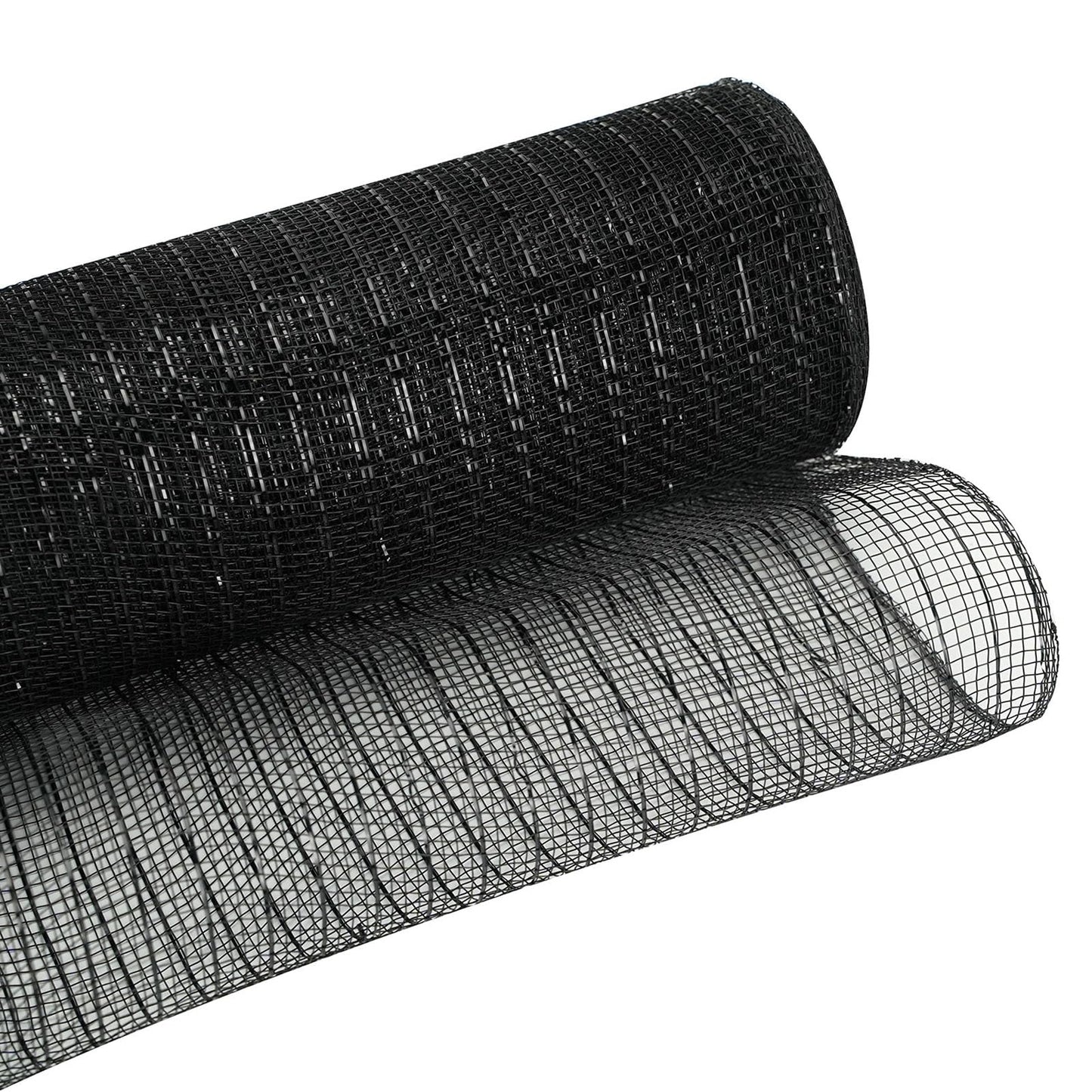 JStnana 4 Rolls Black Deco Mesh Ribbon for Wreath Making Supplies, 10Inch x 30Ft Metallic Burlap Mesh Halloween Deco Mesh Rolls for Thanksgiving Halloween DIY Crafts Wreaths Swags Decorating