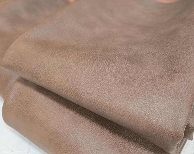 Walnut Brown Soft Faux Leather Fabric PU Peta Approved Vegan Leather Sheet by