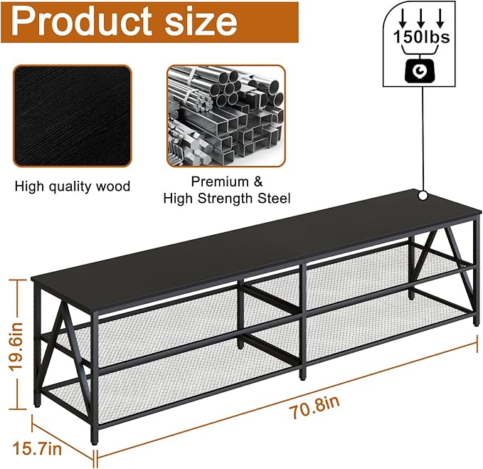 TV Stand for TVs up to 75 Inch, Entertainment Center for Living Room