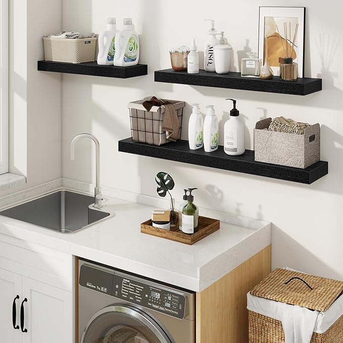 fuqing Floating Shelves for Wall, Wall Mounted Wood Floating Shelf