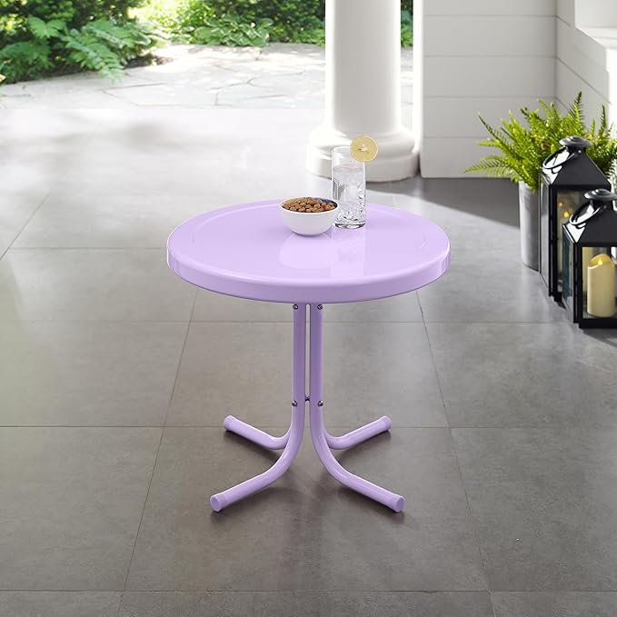 Crosley Furniture Griffith Weather Resistant Retro Metal Outdoor Side Table