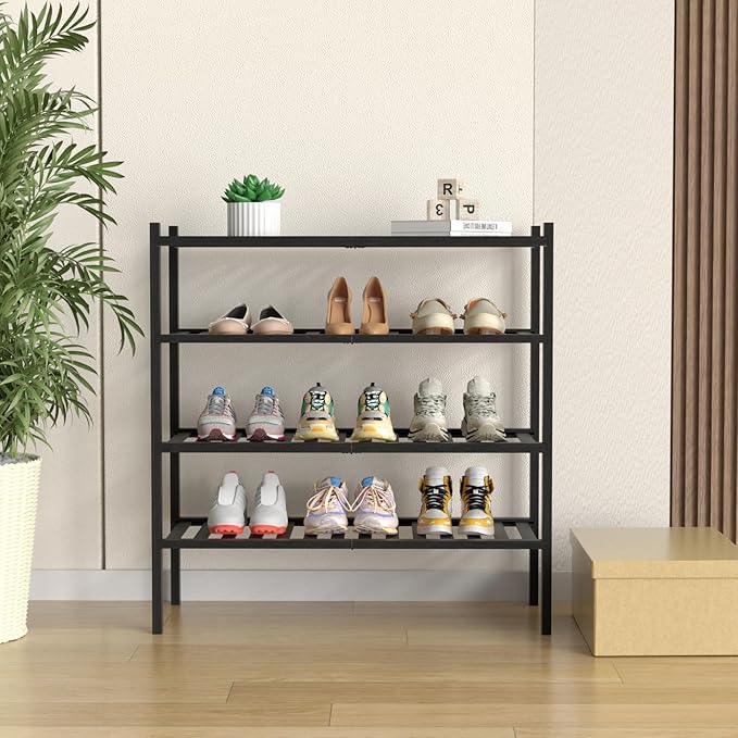 ROMGUAR CRAFT 4 Tier Bamboo Shoe Rack