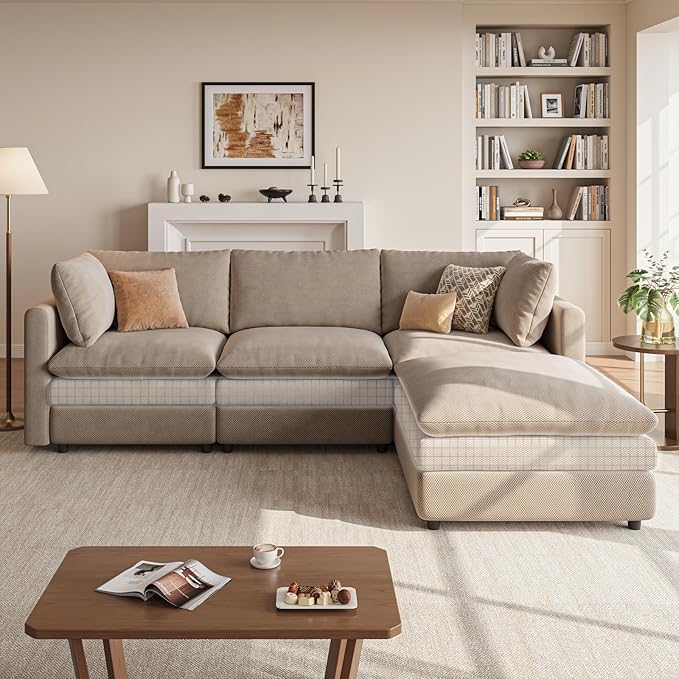 97" Cloud Couches for Living Room, 29.1" Deep Seat Modular Sectional Sofa