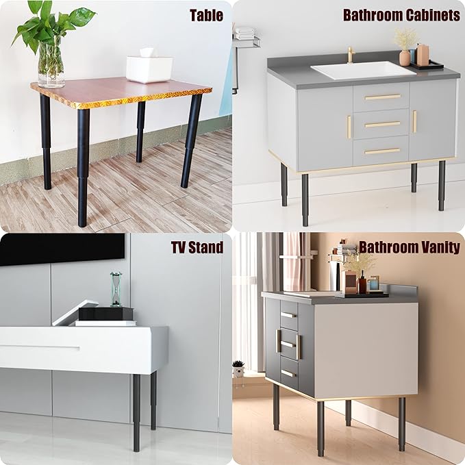 Metal Adjustable Furniture Legs 10-17 inch, Wlrrcwdttc Sofa Cabinet Legs