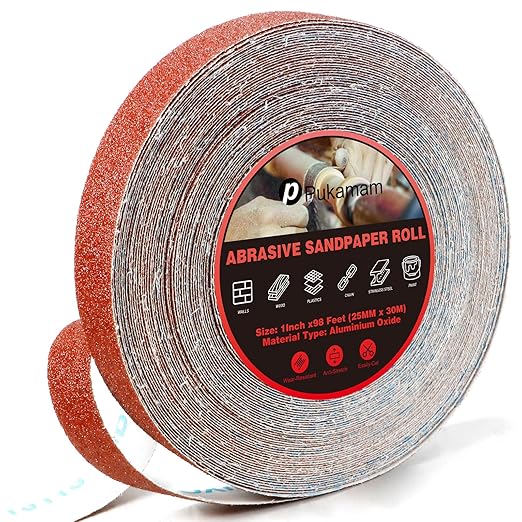 Emery Cloth Roll, 60 Grit Sandpaper Roll, Wet and Dry Emory Cloths