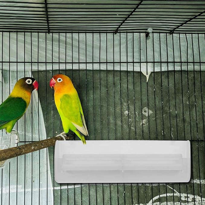 GANAZONO 2pcs Automatic Outdoor Bird Feeder Hanging Bird Seed Tray Anti-Splash Parrot Food Dispenser Suitable for Wild and Parakeets