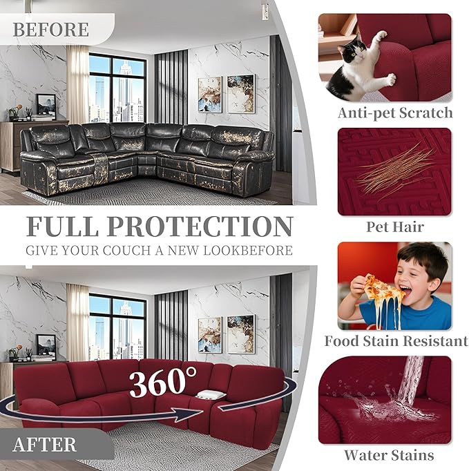 100% Waterproof Sectional Recliner Couch Covers