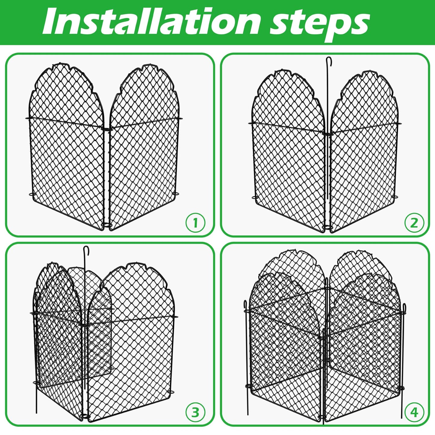 uhearem 4 Packs Plant Protectors from Animals, Chicken Wire Garden Cloche Cages Covers for Outdoor Plants to Keep Animals Out (4, Classic)