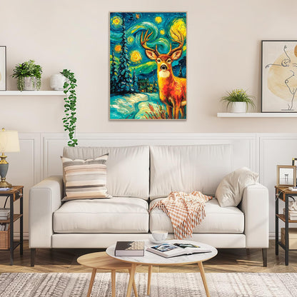 1000 Piece Van Gogh Starry Night Deer Snowy Forest Jigsaw Puzzle