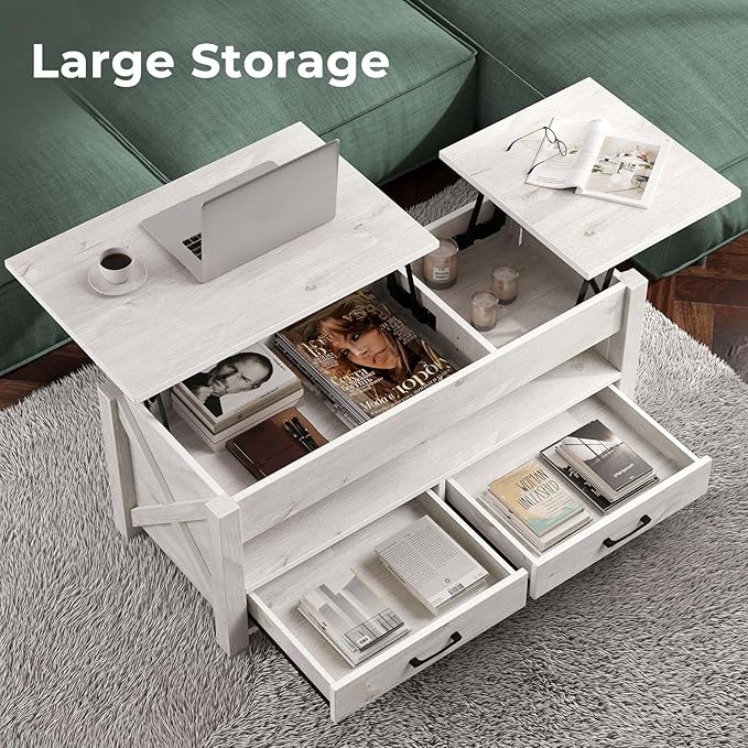 Seventable Coffee Table, 39.3" Lift Top Coffee Table