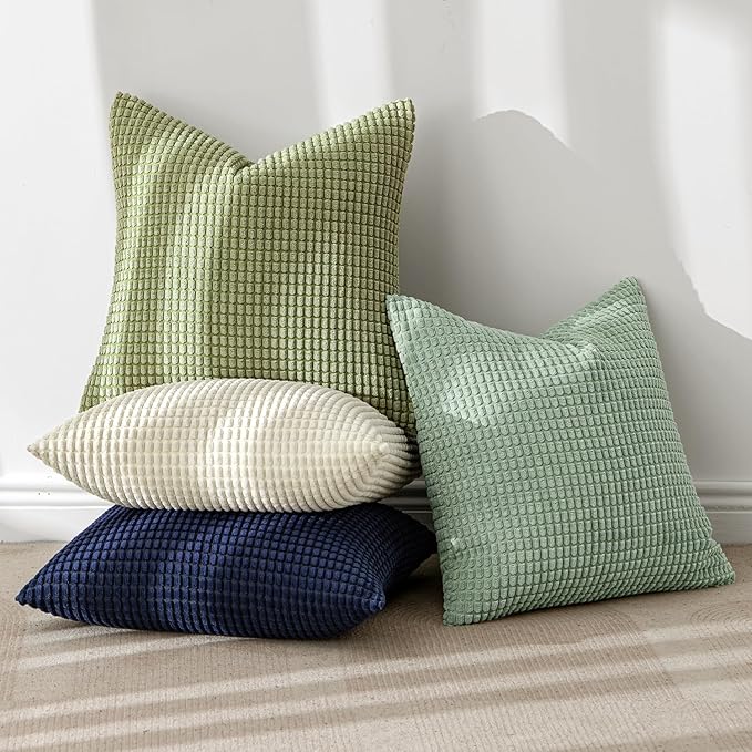 MIULEE Modern Farmhouse Decorative Spring Pillow Covers 20x20 Inch Set of 4