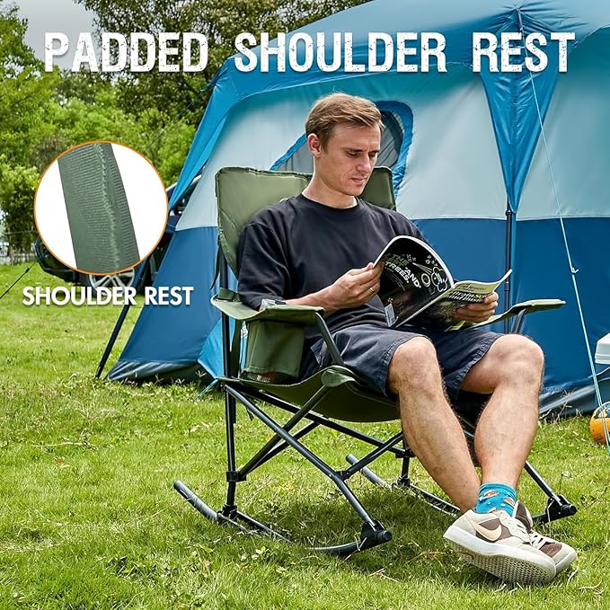 Portal Outdoor Rocking Chair Camping Folding Portable Rocker