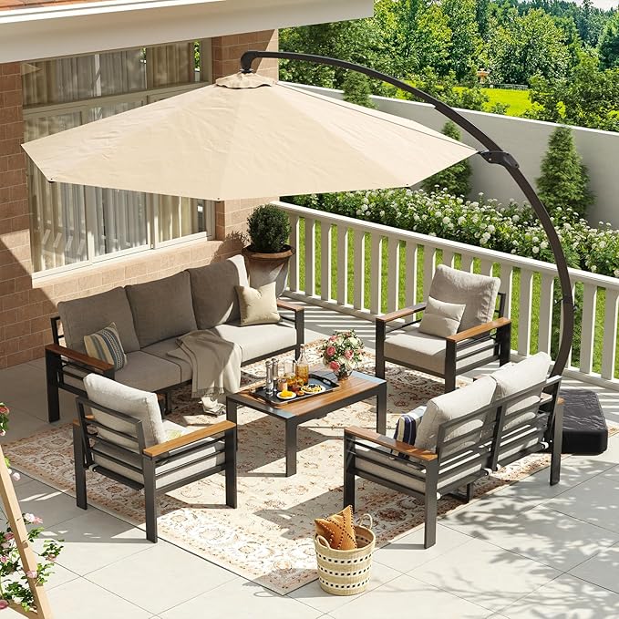 Aoxun Aluminum Patio Furniture Set