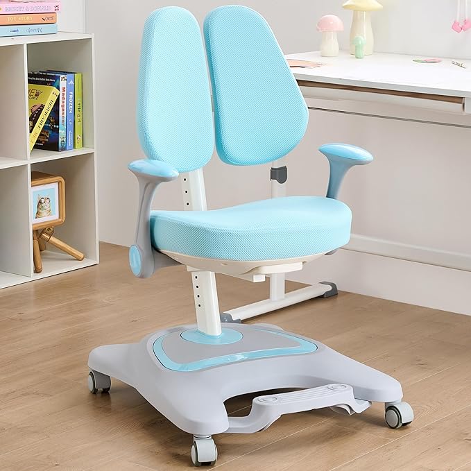 ERIYA Kids Desk Chair, Ergonomic Chair: Height-Adjustable, Double Back Support
