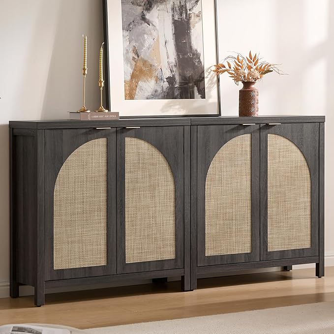 SICOTAS 68" W Rattan Sideboard Buffet Cabinet