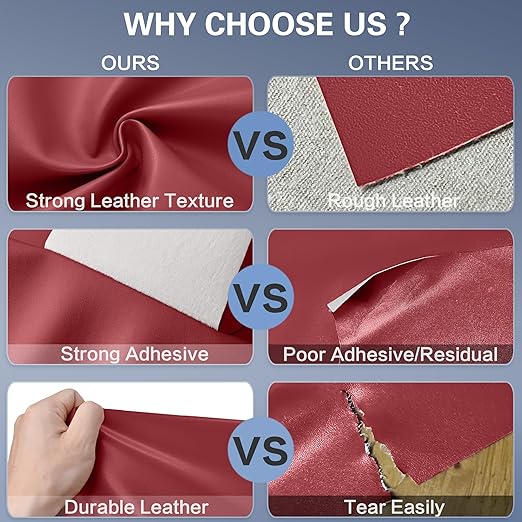 Self Adhesive Leather Repair Patch Kit, 31.4 in x 16 in Large Vinyl Leather