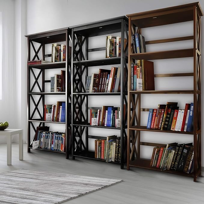 Montego 5-Shelf Bookcase-Black