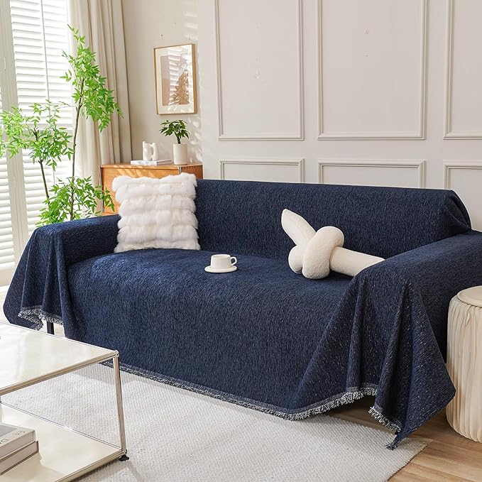 DREAMINGO Chenille Couch Cover Modern Solid Versatile Sofa Covers