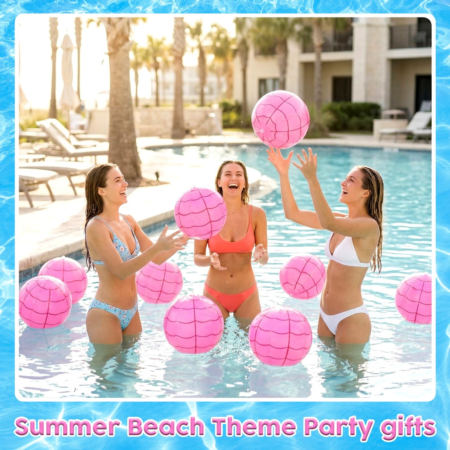 Vertintong 12 Pcs Beach Balls Bulk 12 Inch Inflatable Beach Balls Pool Party Decorations for Birthday Party Summer Swimming Pool Gift Supplies (Spider Web)