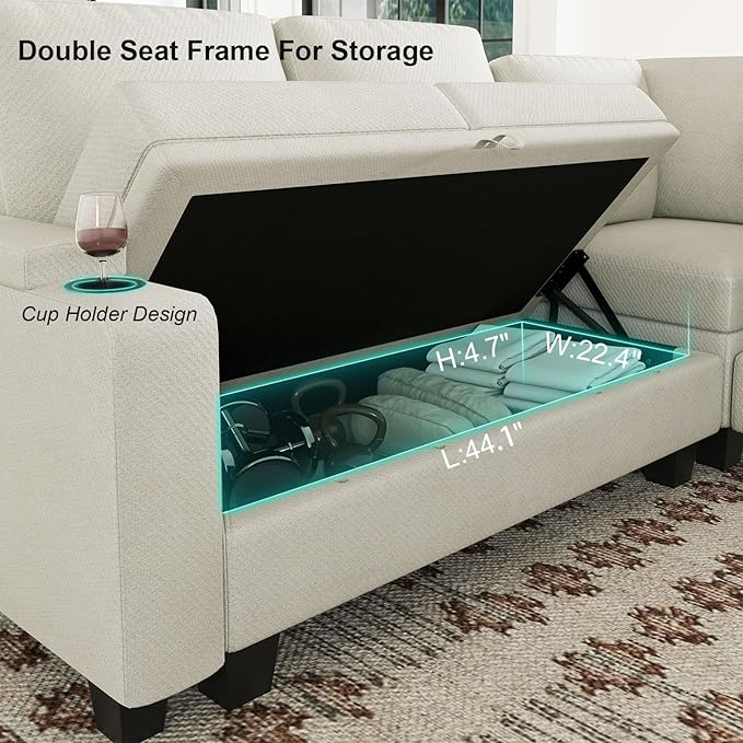 Belffin Fabric Modular Sectional Couch Armrests