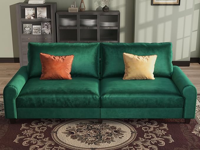 EASE MOOSE 70.6" Velvet Loveseat Sofa, Soft Deep Seat Couches