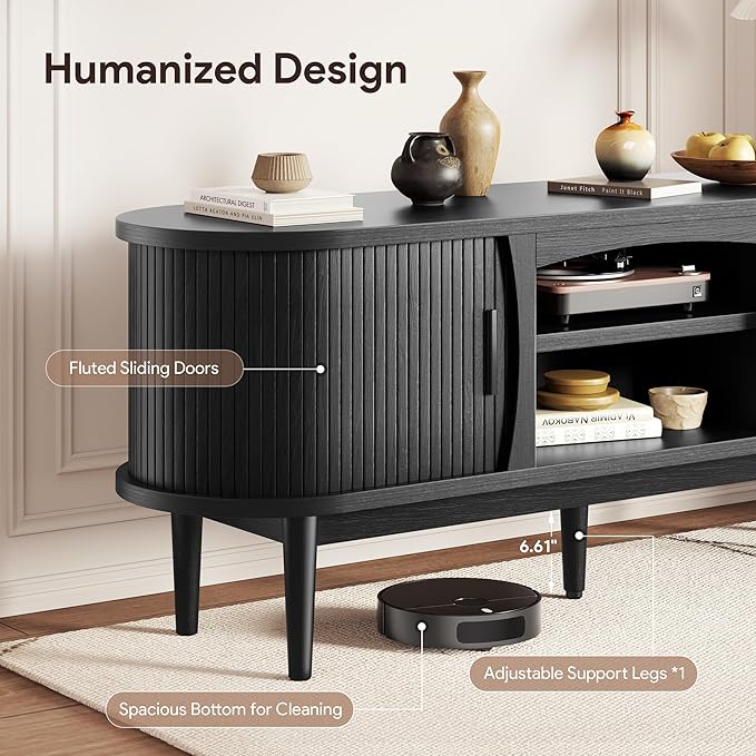 Decofy Mid Century TV Stand for TVs up to 65 Inches, Entertainment Center