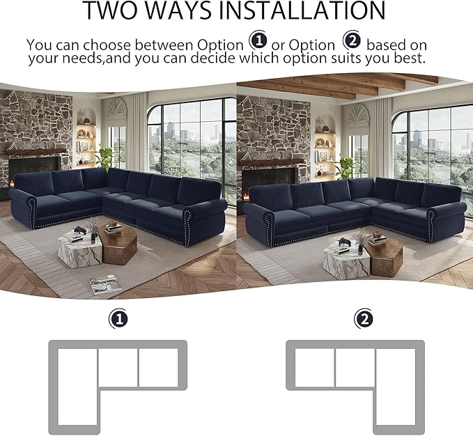 118" L-Shaped Sleeper Couch Bed