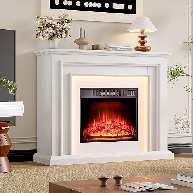 44" LED Lights Electric Fireplace