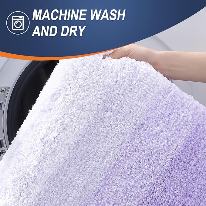 OLANLY Large Bathroom Rugs Mat 45x27, Extra Soft Absorbent Microfiber Bath Rug, Rubber Backing, Quick Dry, Washable Bath Mats for Bathroom Floor, Tub and Shower, Home Decor Accessories, Light Purple