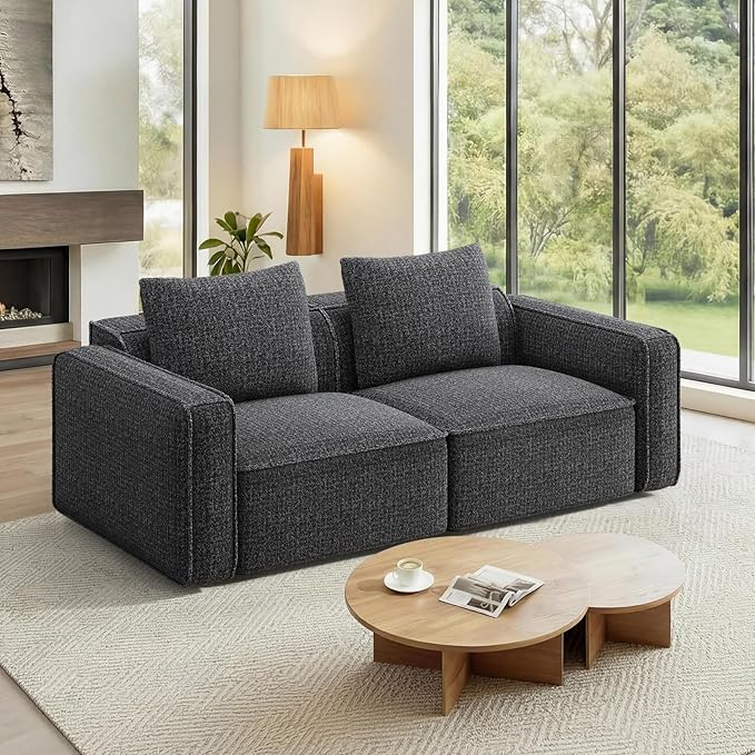 Welzona 75" loveseat Sofa, Comfy Chenille Love Seat, Wood Frame Small Couches