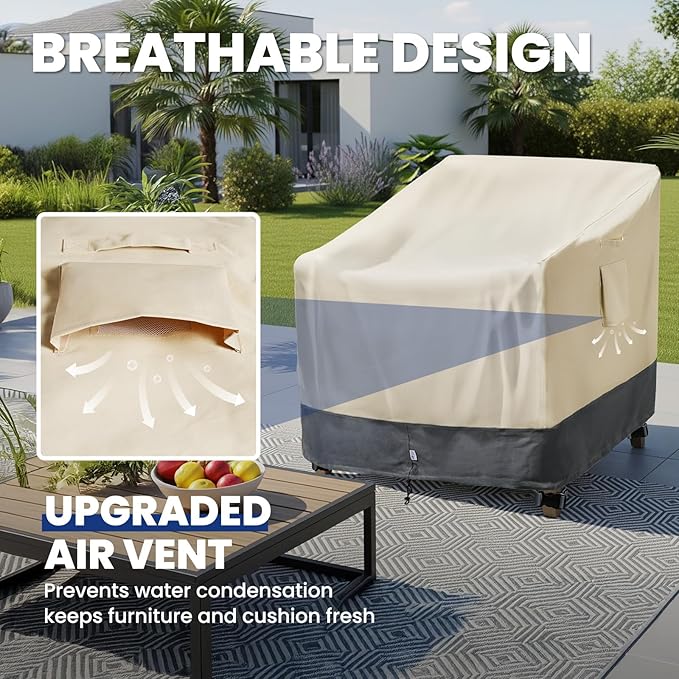 Extra Heavy Duty Patio Chair Covers Waterproof, 2 Pack Patio Furniture Covers