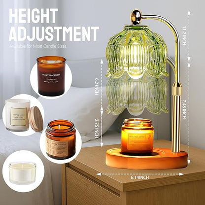 GEEZO Fragrance Candle Warmer Lamp，Electric Candle Warmer with Timer & Dimmer，Mom Christmas Birthday Gifts for Women, House Warming Gifts New Home Bedroom Decor