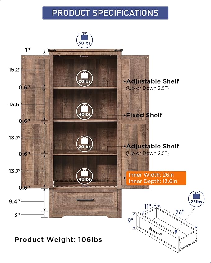 Farmhouse Kitchen Pantry Cabinet