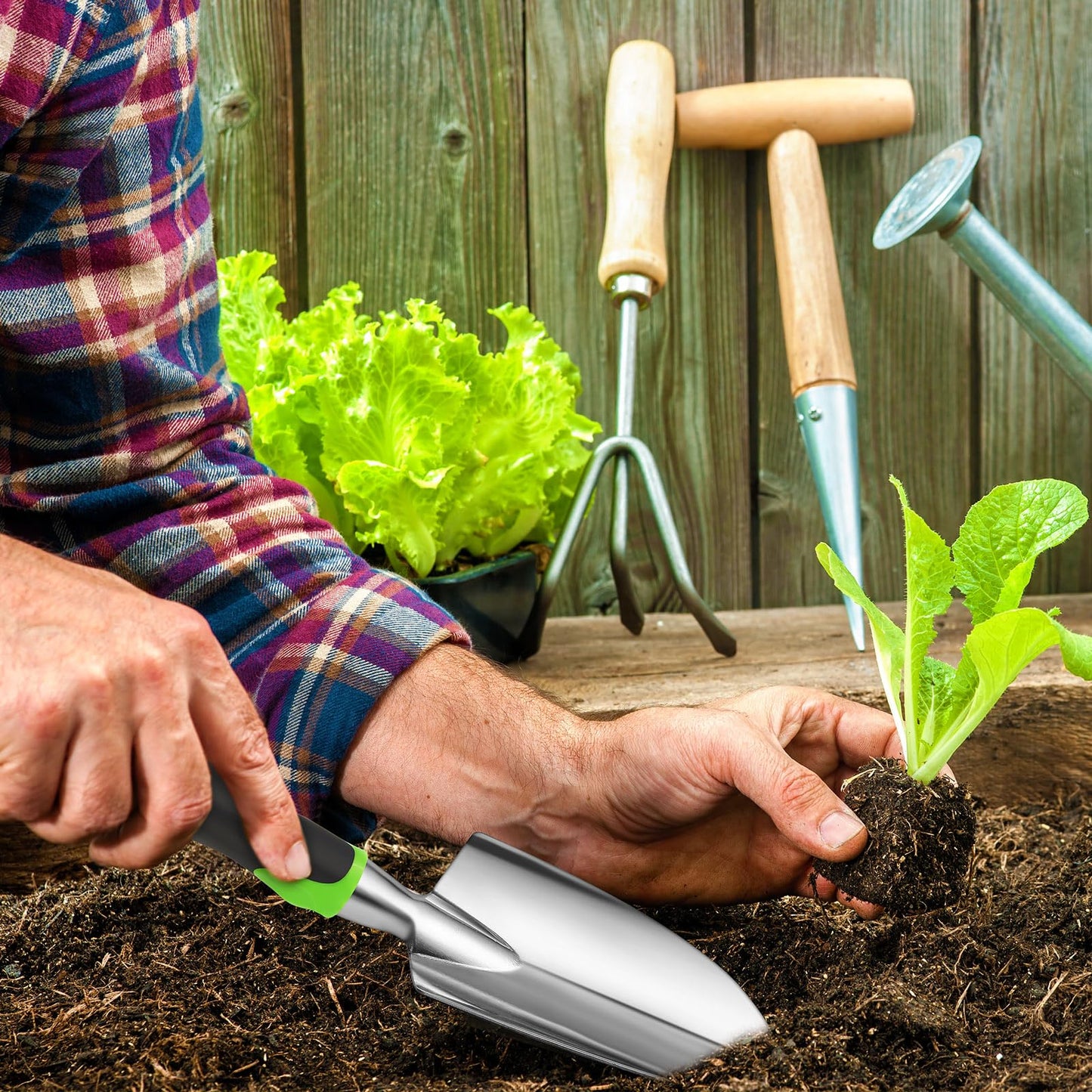 Yaocom Garden Shovel Aluminum Alloy Heavy Duty Trowel Garden Tool Small Shovels for Digging Metal Hand Trowel Spade with Soft TPR Handle for Lawn Yard Farm Home Shop Planting(24 Pcs)