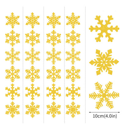 Gold Snowflake-Snow Christmas Party-Decorations Garland - 6pcs Winter Girl Boy Birthday New Year Hanging Decoration Streamers Banner, Wonderland Party Supplies Decor Panduola