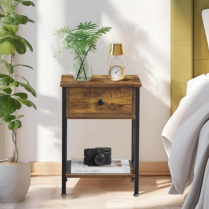 VECELO Nightstands Set of 2, Modern Bedside End Tables, Night Stands
