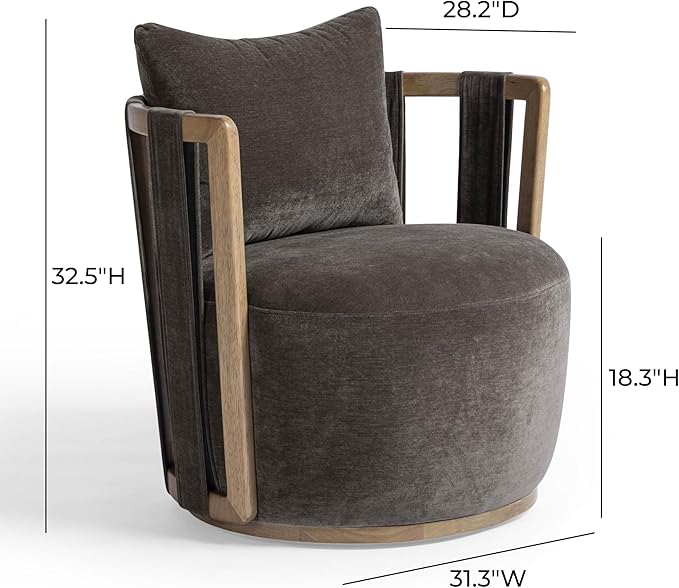 First of a Kind Swivel Chair in Chocolate Brown Plywood
