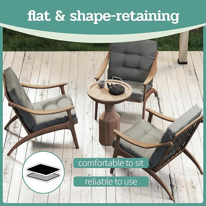 Outdoor Chair Cushion, High Back Soft Seat Pad