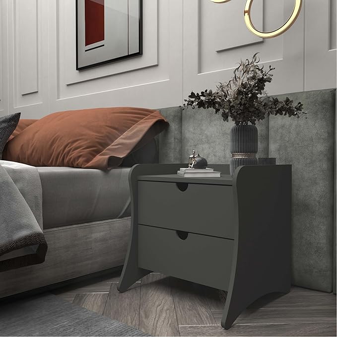 Eco Friendly Nightstand in Charcoal Gray Made from Sustainable Materials